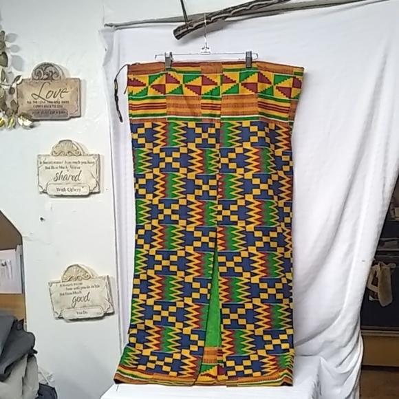 DIVA African Skirt Suit Handmade 3Pc Multi Color S/38 EXT. Skirt & HeadWr… - Picture 7 of 8